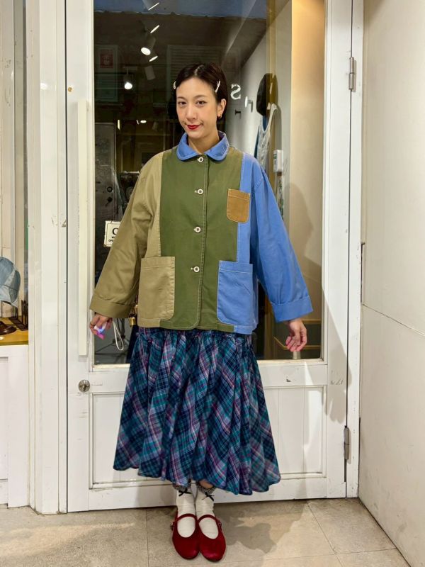 三種拼接色工裝外套 