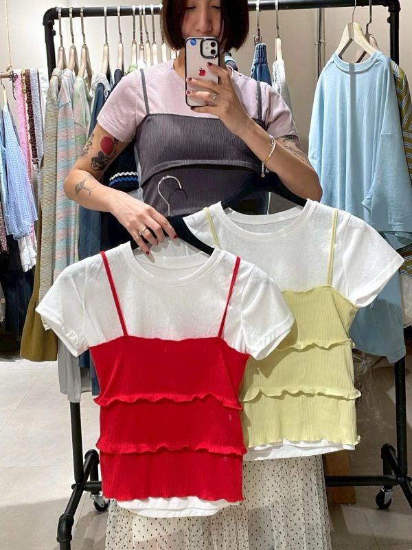 兩件式吊帶背心+短tee 