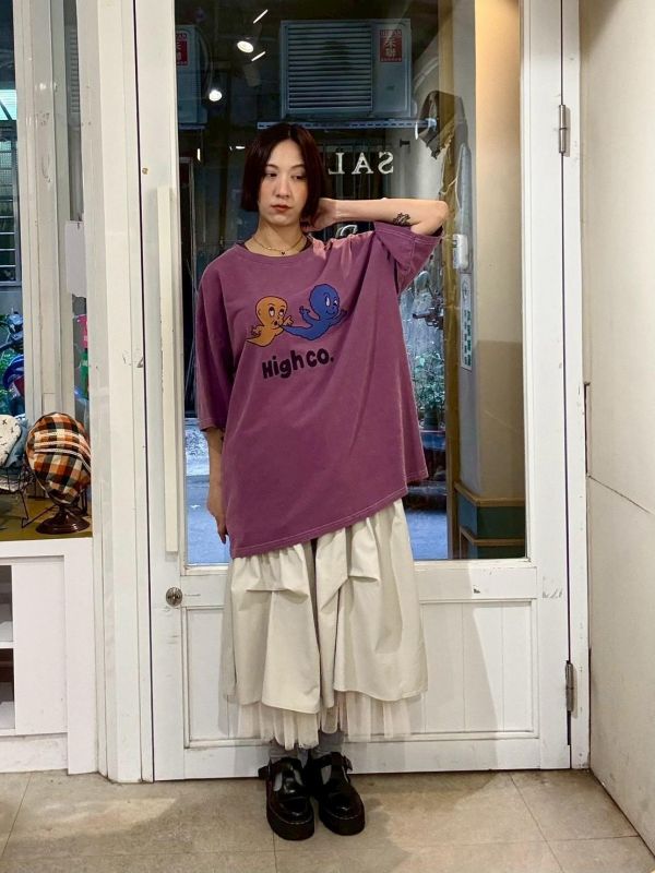 不規則抓皺內層紗裙 