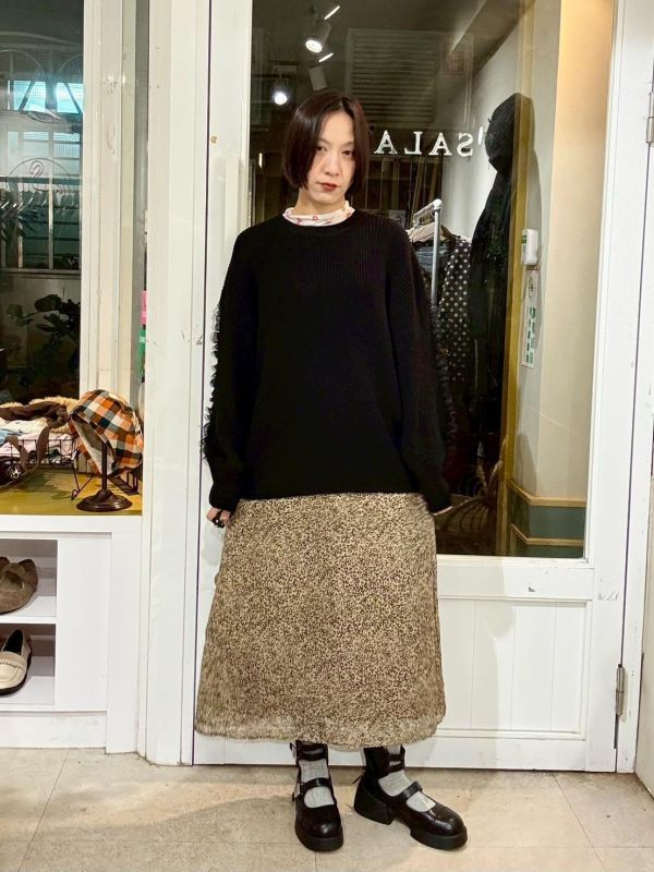 雙層微透紗豹紋裙 