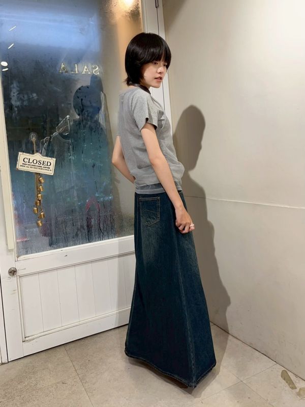 兩件式背心紗腰抓皺+素色短T 