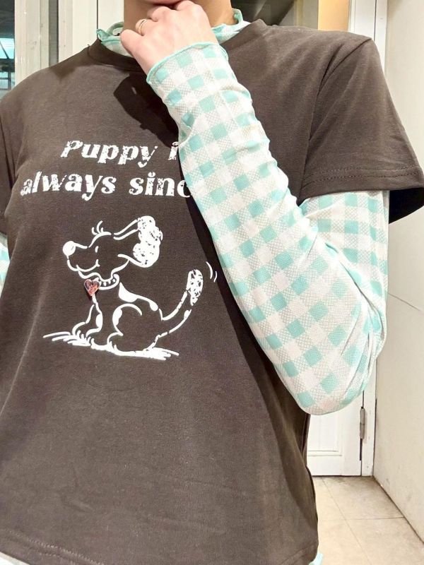 立體項鍊小狗tee 