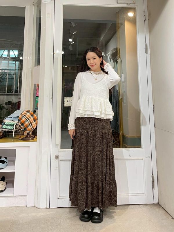 立體皺皺布兩側蛋糕可調節細肩小背心 