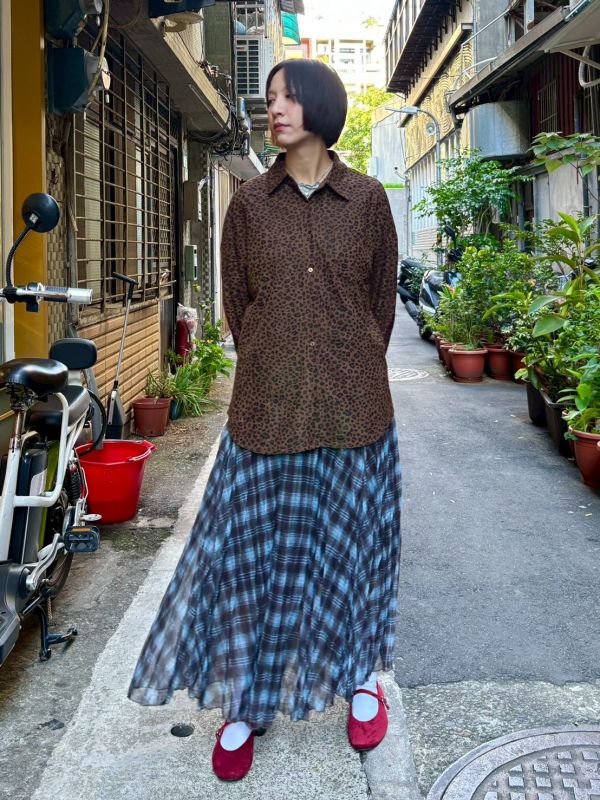 麂皮質感豹紋襯衫 