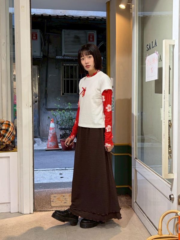 紅緞帶貴賓狗短袖 Tee 