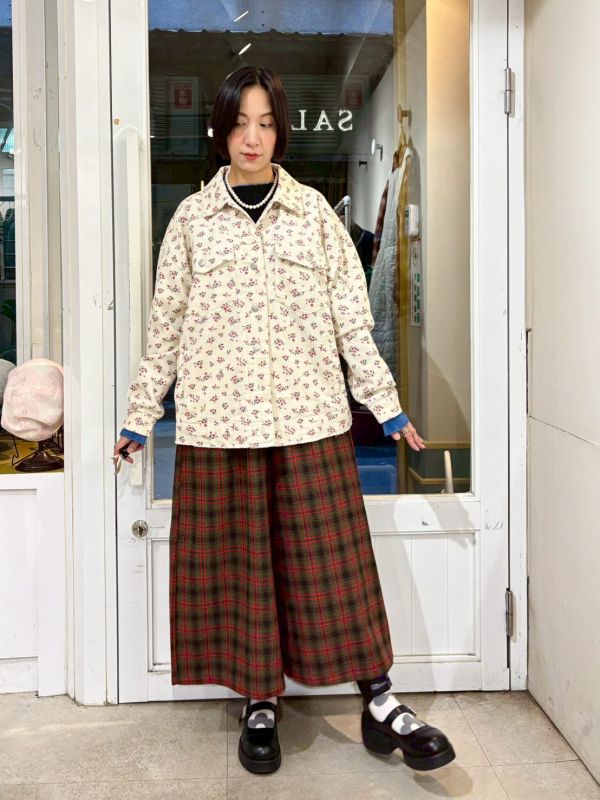 小碎花金屬釦燈芯絨外套 