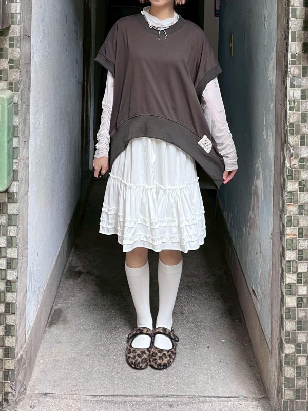 蛋糕花邊五分裙 