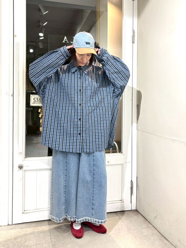 漸層立體感方格紋男友襯衫 