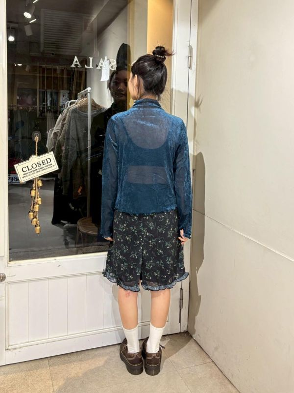 光澤細絨微高領 