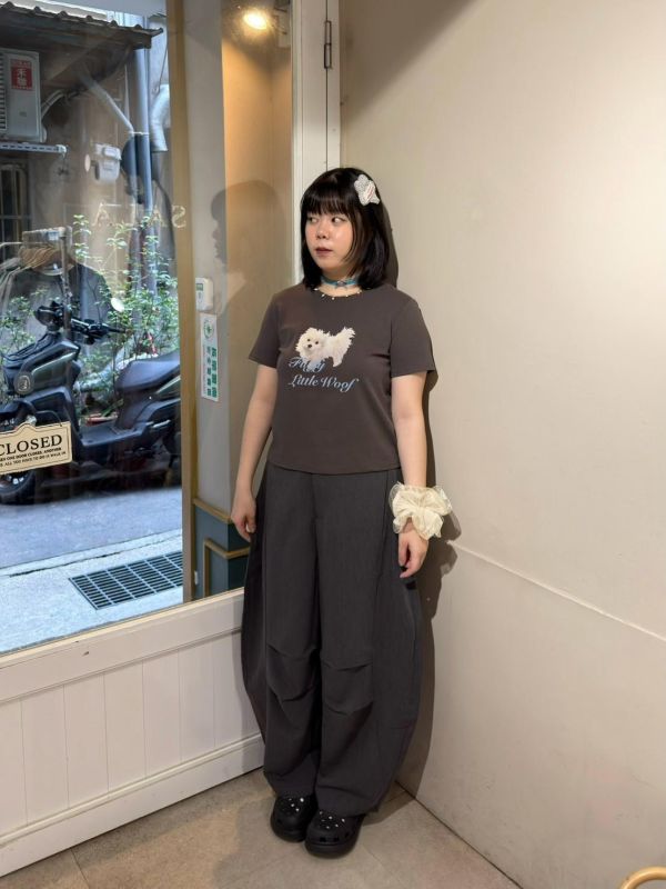 打摺繭型西裝九分褲 