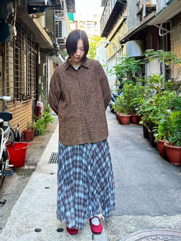 麂皮質感豹紋襯衫 