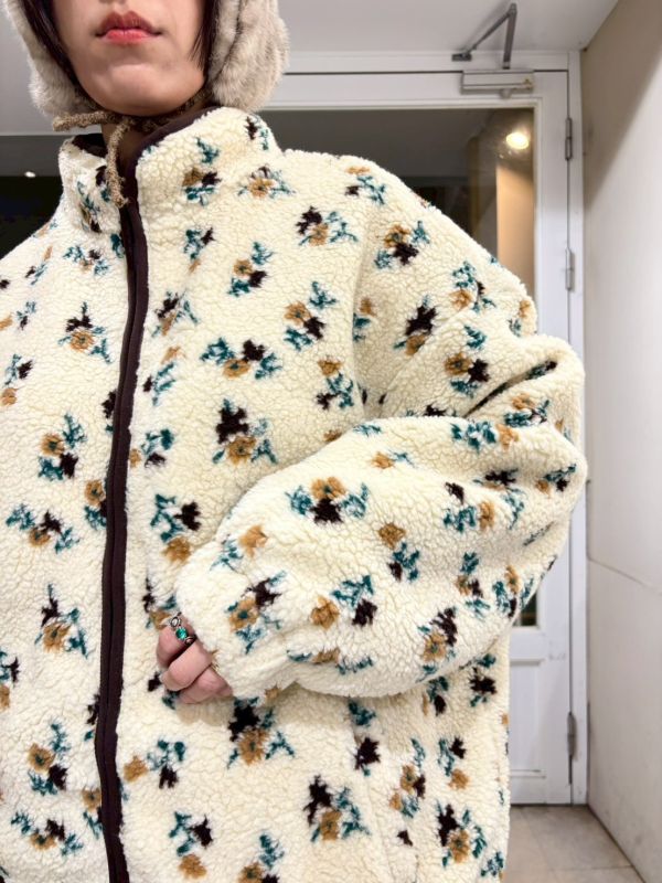 滿版花絨毛外套 