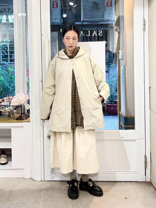 連帽傘狀風衣大外套 