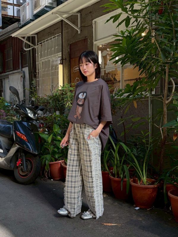 企鵝頭套傑利鼠oversized tee 