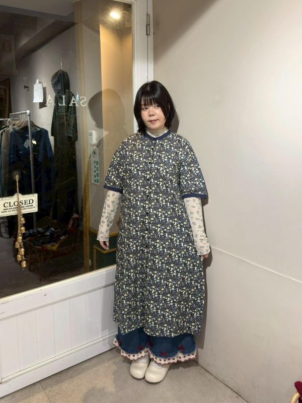 嚕嚕米花卉九分泡泡袖洋裝 