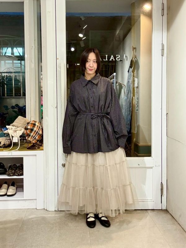 格子男友襯衫附綁帶 
