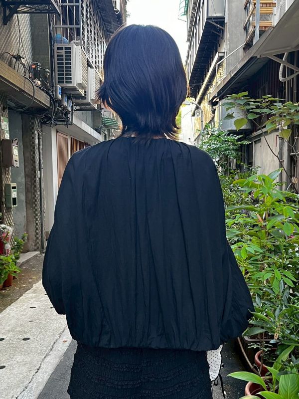 泡泡七分袖皺布小外套 