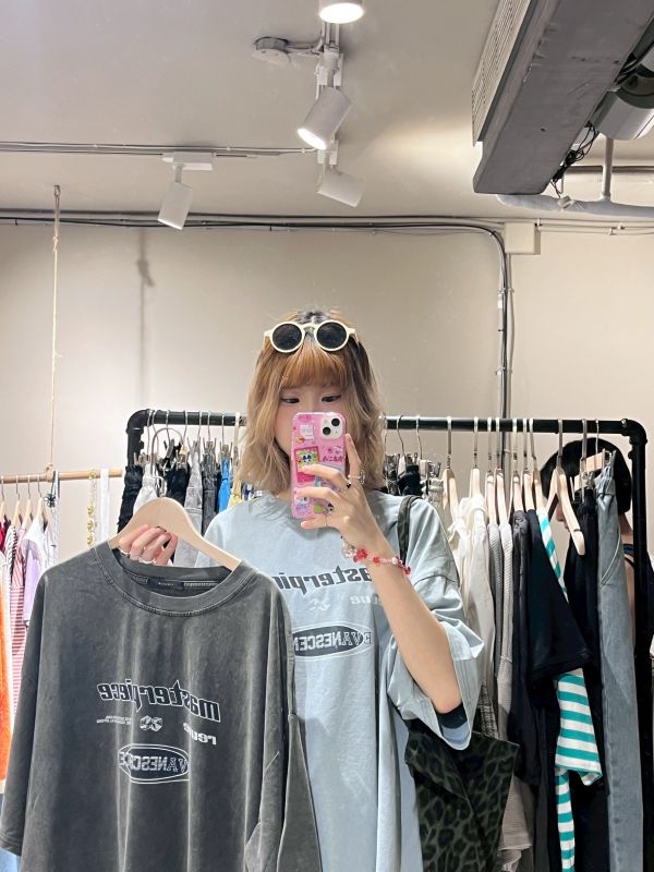美式刷色復古水洗Tee 