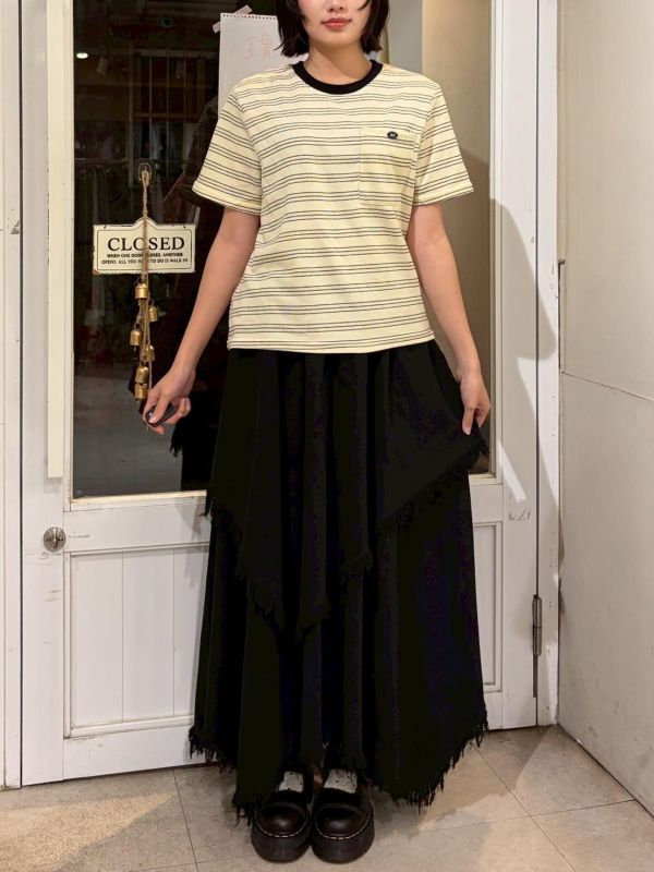 橫紋胸前口袋小圖標針織上衣 