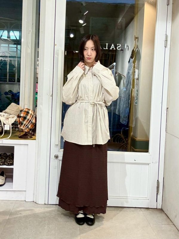 格子男友襯衫附綁帶 