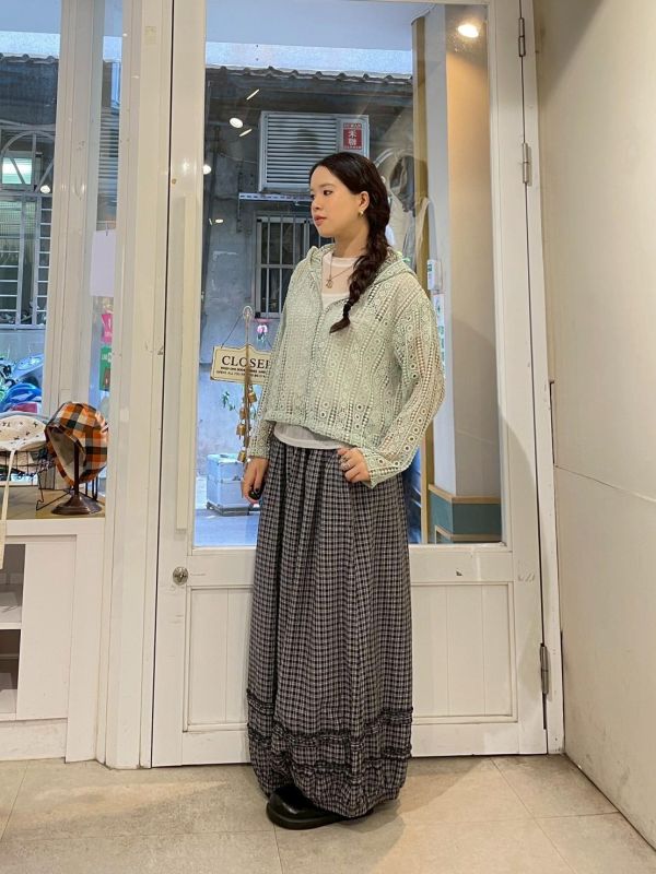 鏤空麻繩針織拉鏈連帽外套 