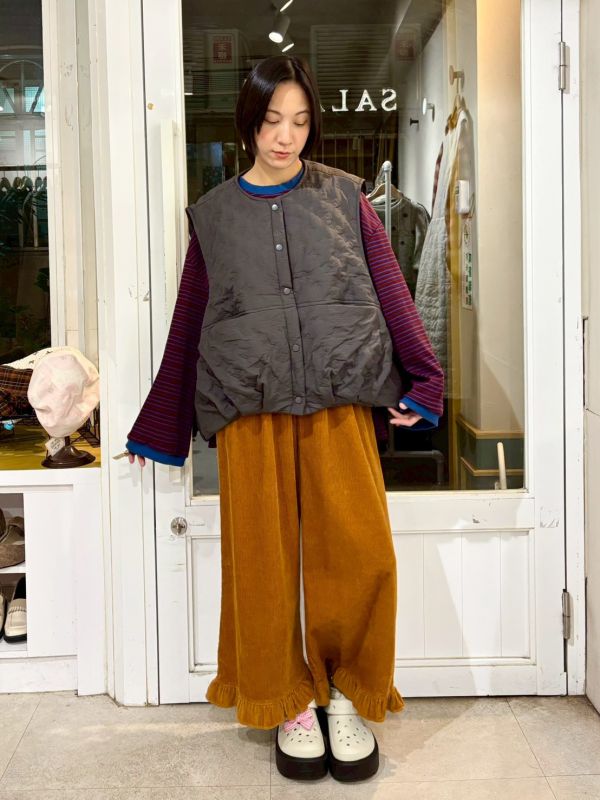 蝴蝶結壓紋鋪棉背心 