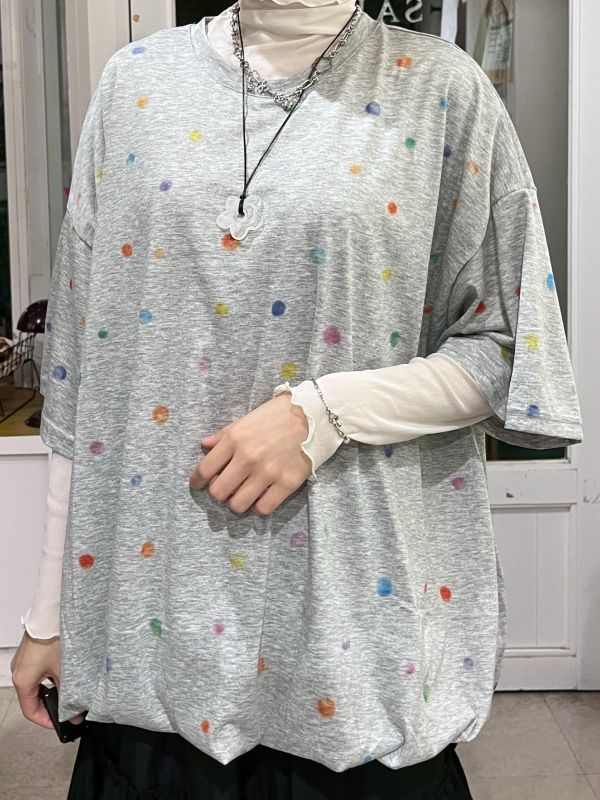 水彩圓點澎澎氣球短袖上衣 