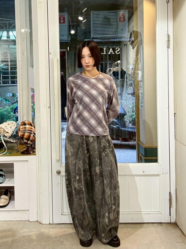 雙層紗格紋上衣 