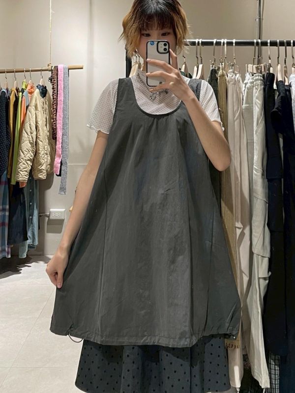 U領工裝大口袋背心短裙 