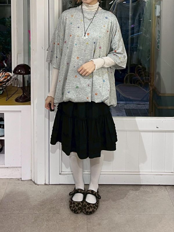 水彩圓點澎澎氣球短袖上衣 