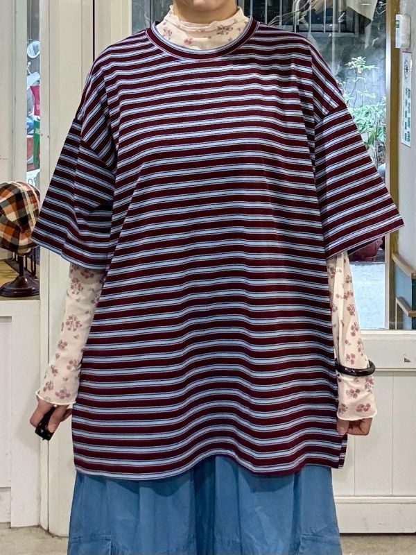撞色條紋tee 