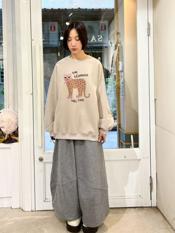 伸縮腰抽繩棉質彎刀大寬褲 