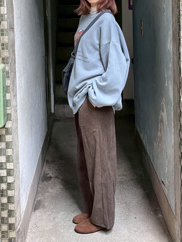 小熊棒球字母落肩長袖上衣 