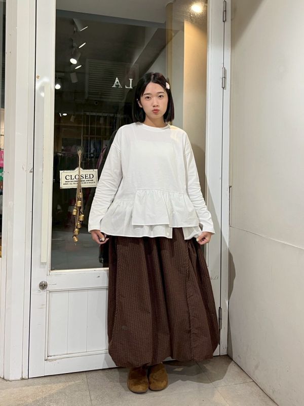 細格紋車線設計澎澎氣球裙 