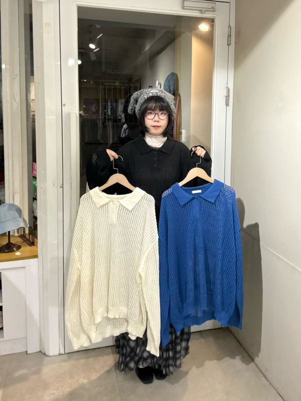 網狀洞洞長袖上衣 