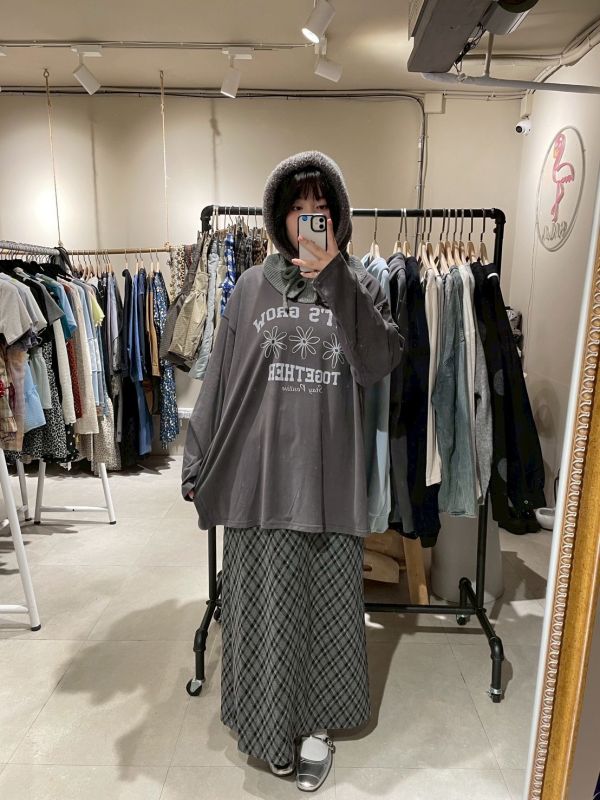 Let’s grow落肩長袖上衣 