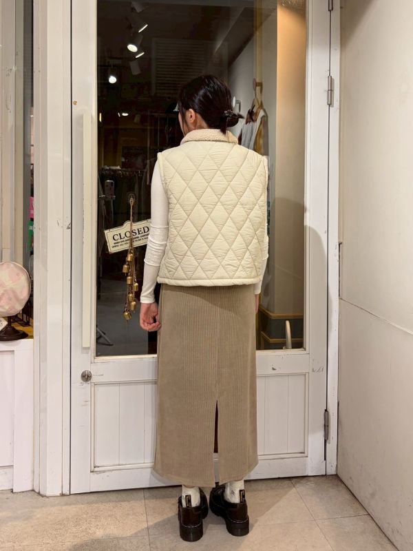 菱紋撲面泰迪熊毛毛翻領短版背心 