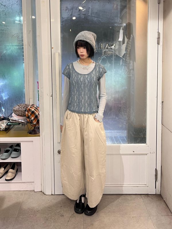水洗線條牛仔錐形褲 