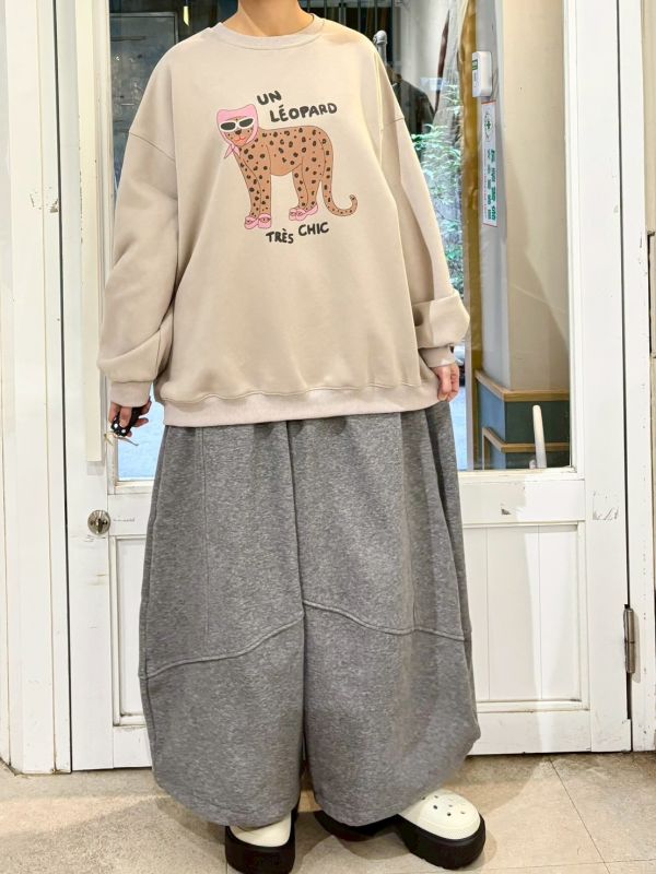 伸縮腰抽繩棉質彎刀大寬褲 