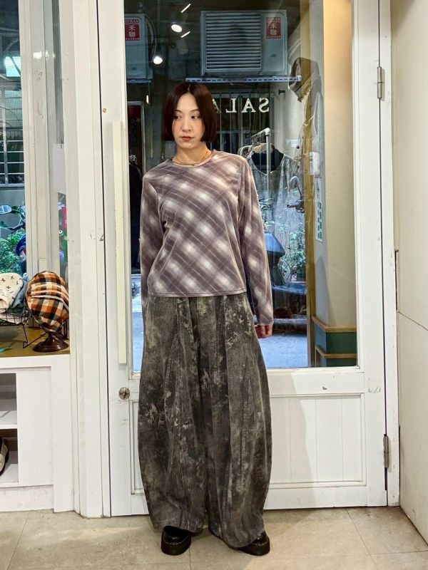 雙層紗格紋上衣 