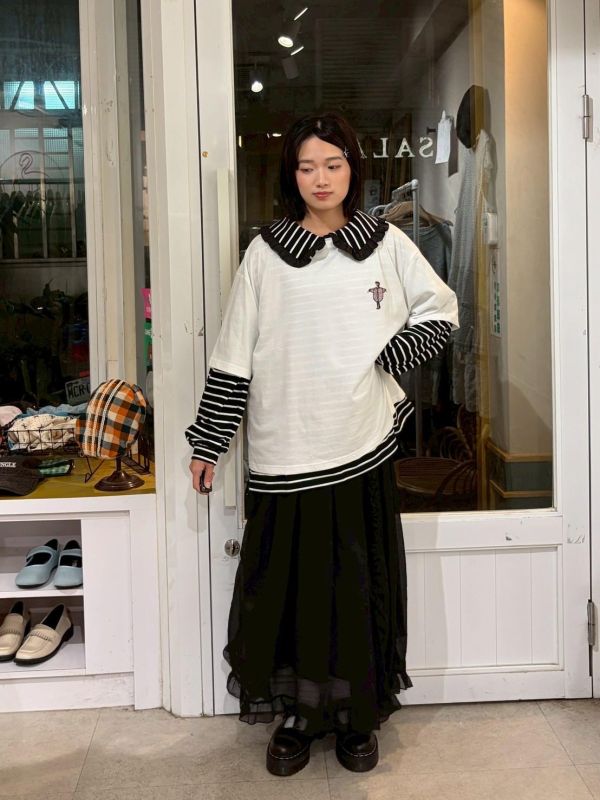 小人偶刺繡短袖Tee 