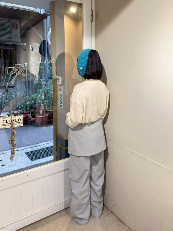 刷刷布打折造型抽繩下擺長褲+裙廉 