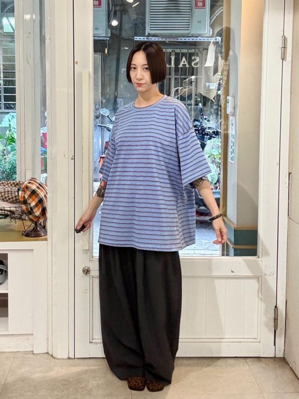 撞色復古寬版條紋Tee 