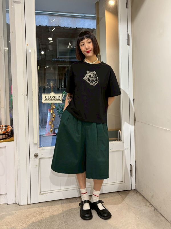 長毛貓咪刺繡短tee 