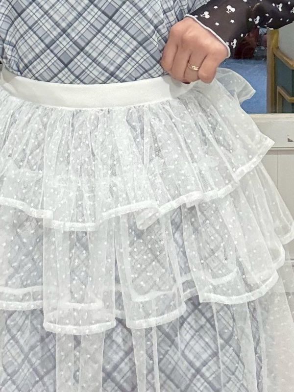 三層紗蓬蓬外罩裙 