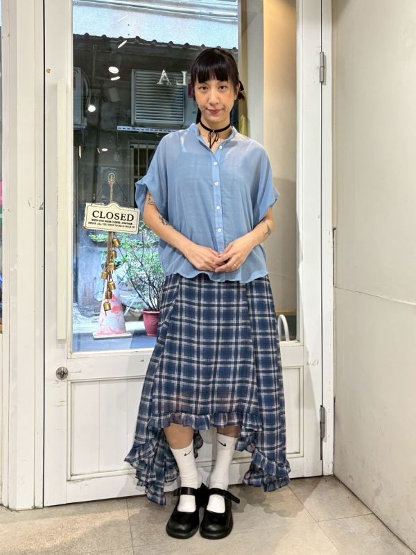 亨利領軟綿落肩襯衫 