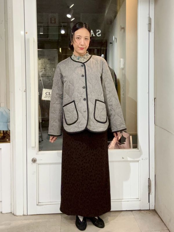 伸縮腰後開衩豹紋裙 