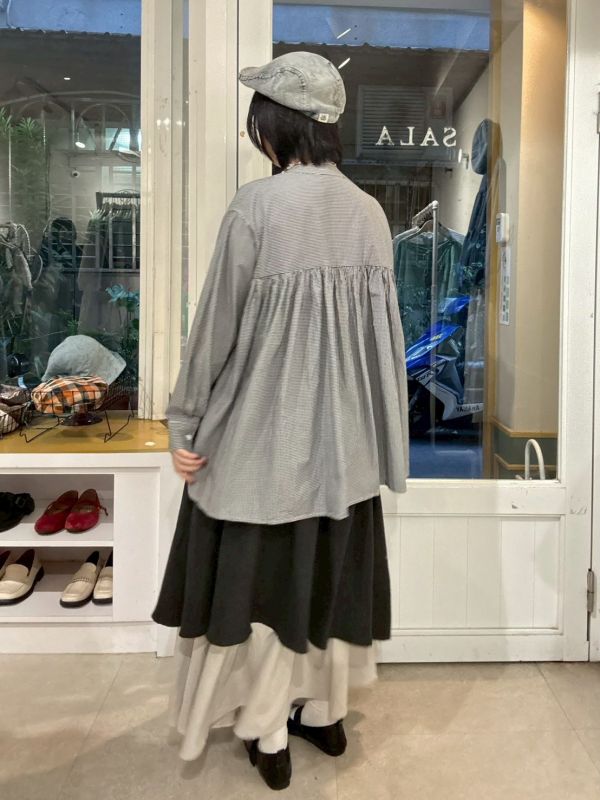 中山領寬鬆前短後長襯衫 