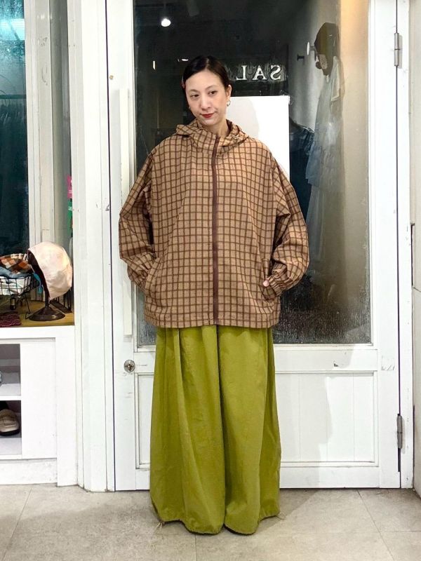鬆餅格拉鏈連帽外套 