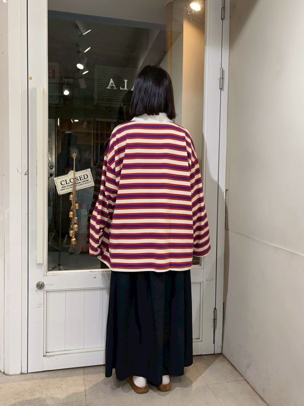 橫條紋oversized 休閒上衣 
